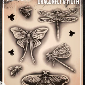 Wiser TattooPro - Dragonfly & Moth Airbrush šablóna