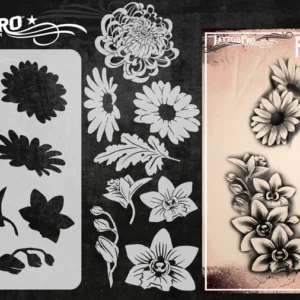 Wiser TattooPro - Pretty Flowers Airbrush šablóna – Obrázok 3