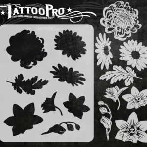 Wiser TattooPro - Pretty Flowers Airbrush šablóna – Obrázok 4