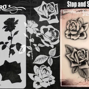 Wiser TattooPro - Stop & Smell the Roses Airbrush šablóna – Obrázok 3