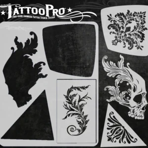 Wiser TattooPro - Victorian Skull Airbrush šablóna – Obrázok 3