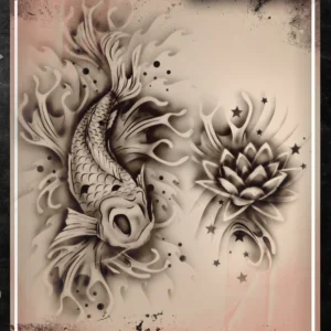 Wiser TattooPro - Koi & Lotus Airbrush šablóna