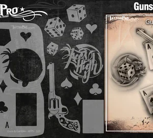 Wiser TattooPro - Guns & Gamblin Airbrush šablóna – Obrázok 4