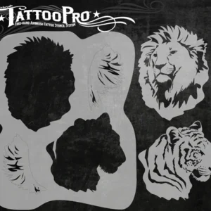 Wiser TattooPro - Big Cats Airbrush šablóna – Obrázok 3