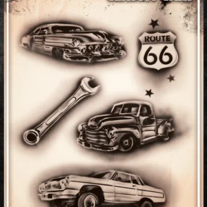 Wiser TattooPro - Classic Cars Airbrush šablóna