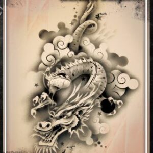 Wiser TattooPro - Chinese Dragon Airbrush šablóna