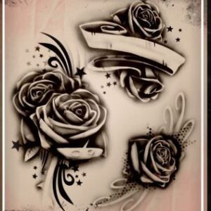 Wiser TattooPro - Roses & Scrolls  Airbrush šablóna